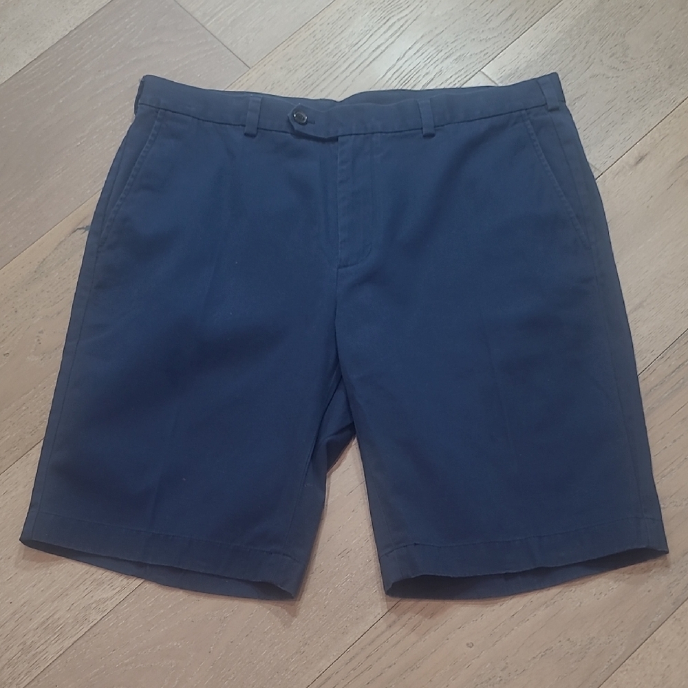Brooks Brothers 346 Shorts Men's sz 38 Flat Front Navy Blue Chino Shorts
